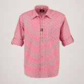 Men's Red & White Checkered Bavarian Oktoberfest Shirt - Roll-Up Sleeve - image 1