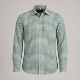 Men's Green & White Checkered Bavarian Oktoberfest Shirt - Roll-Up Sleeve - image 1