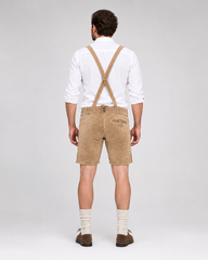 Oak Leaf Embroidered Men's Bavarian Lederhosen - Tan/Beige - Side Buttons - image 2