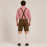 Stag Embroidered Men's Bavarian Lederhosen - Rustic Brown - Side Lacing - product image 2