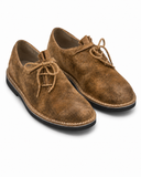 Men's Camel Suede Bavarian Haferl Shoes - Traditional Side-Lacing | Treaded Rubber Sole - image 5