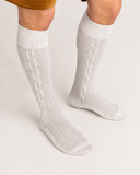 Beige Knee-High Bavarian Socks for Lederhosen - Men's Cable-Knit - image 5