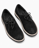 Men's Black Suede Bavarian Haferl Shoes - Traditional Side-Lacing | Treaded Rubber Sole - image 5