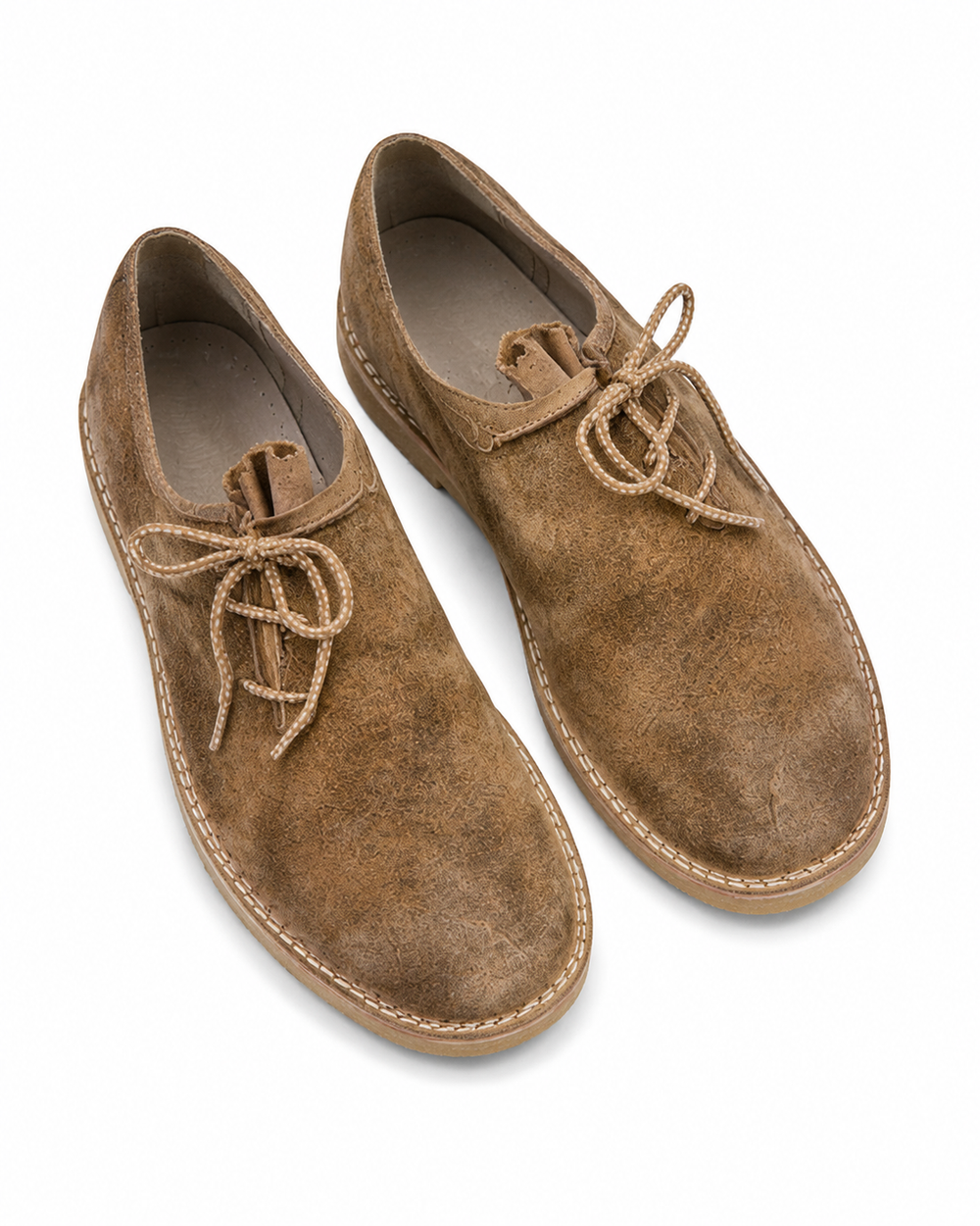 Men's Brown Suede Bavarian Haferl Shoes - Traditional Side-Lacing | Treaded Rubber Sole - image 5