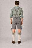 Edelweiss Embroidered Men's Bavarian Lederhosen - Grey - Side Lacing - product image 6
