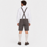 Stag Embroidered Men's Bavarian Lederhosen - Grey - Side Buttons - product image 6