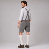Stag Embroidered Men's Bavarian Lederhosen - Grey - Side Lacing - product image 7