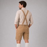 Stag Embroidered Men's Bavarian Lederhosen - Tan/Beige - Side Lacing - product image 7