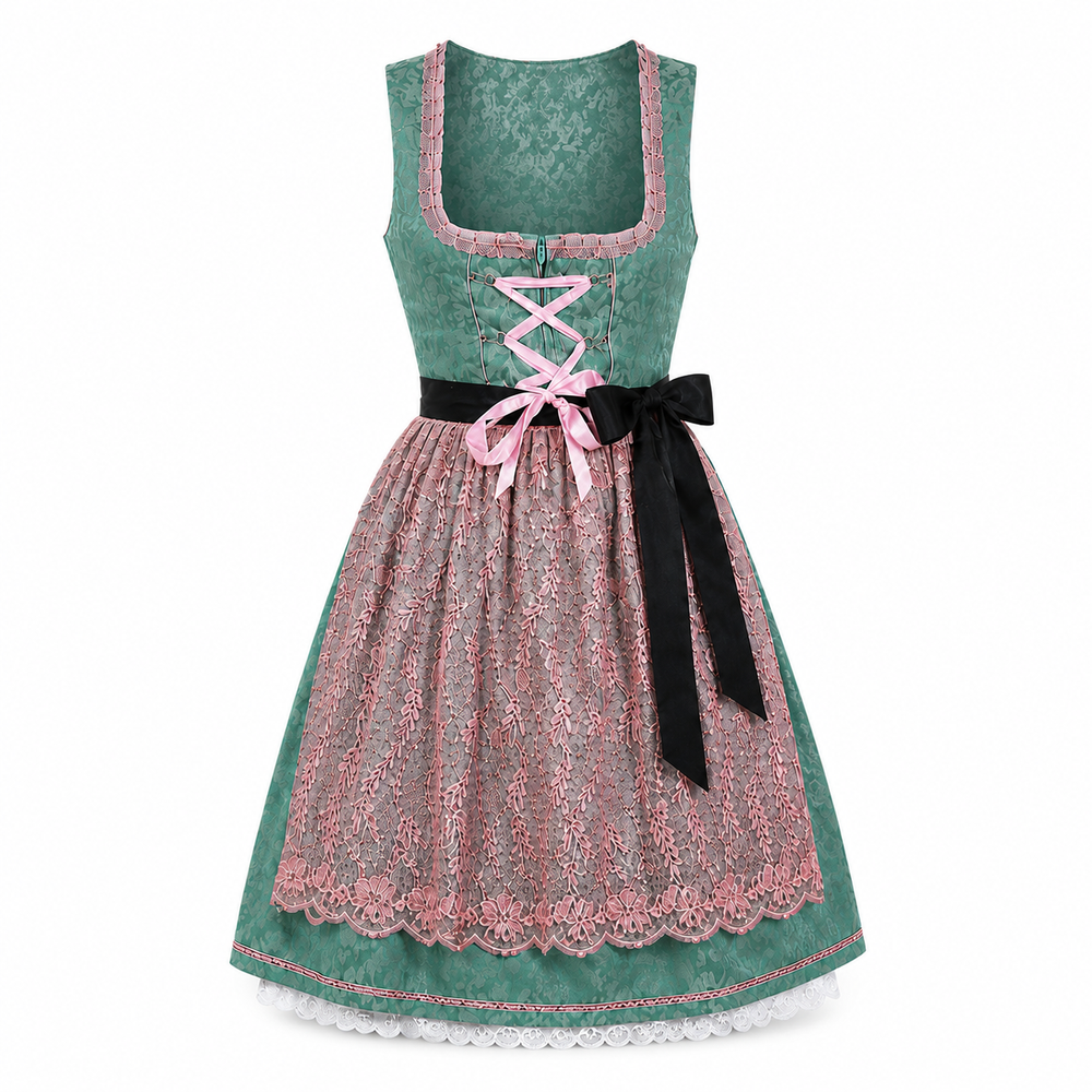 Meadow Green Embroidered Mini Dirndl - product image 2