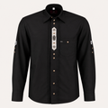 Men's Black Bavarian Oktoberfest Shirt - Roll-Up Sleeve