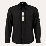 Men's Black Bavarian Oktoberfest Shirt - Roll-Up Sleeve - image 1