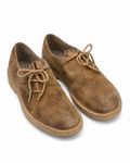 Men's Brown Suede Bavarian Haferl Shoes - Traditional Side-Lacing | Treaded Rubber Sole