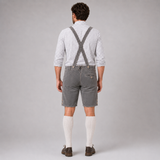 Stag Embroidered Men's Bavarian Lederhosen - Grey - Side Lacing - product image 2