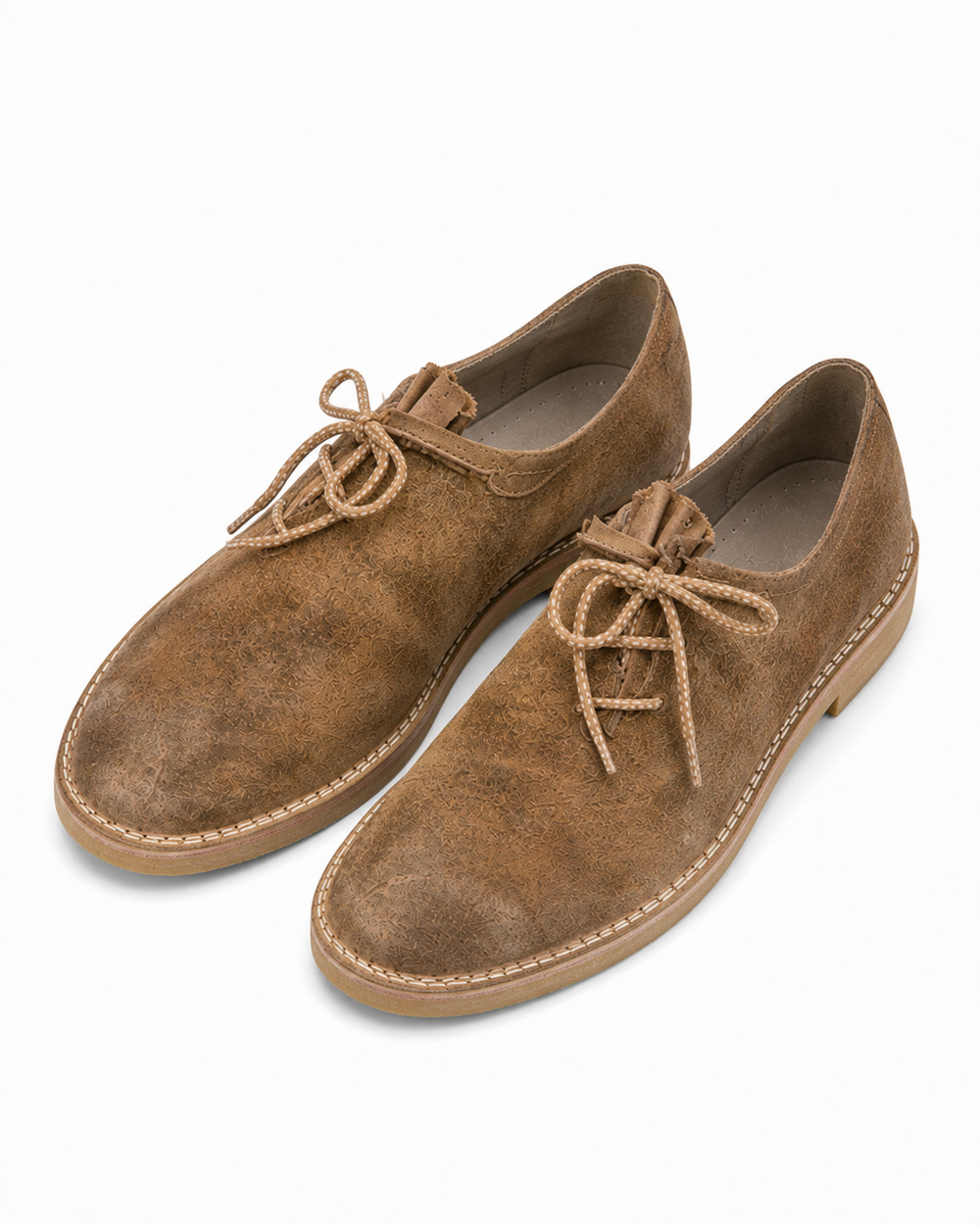 Men's Brown Suede Bavarian Haferl Shoes - Traditional Side-Lacing | Treaded Rubber Sole - image 2