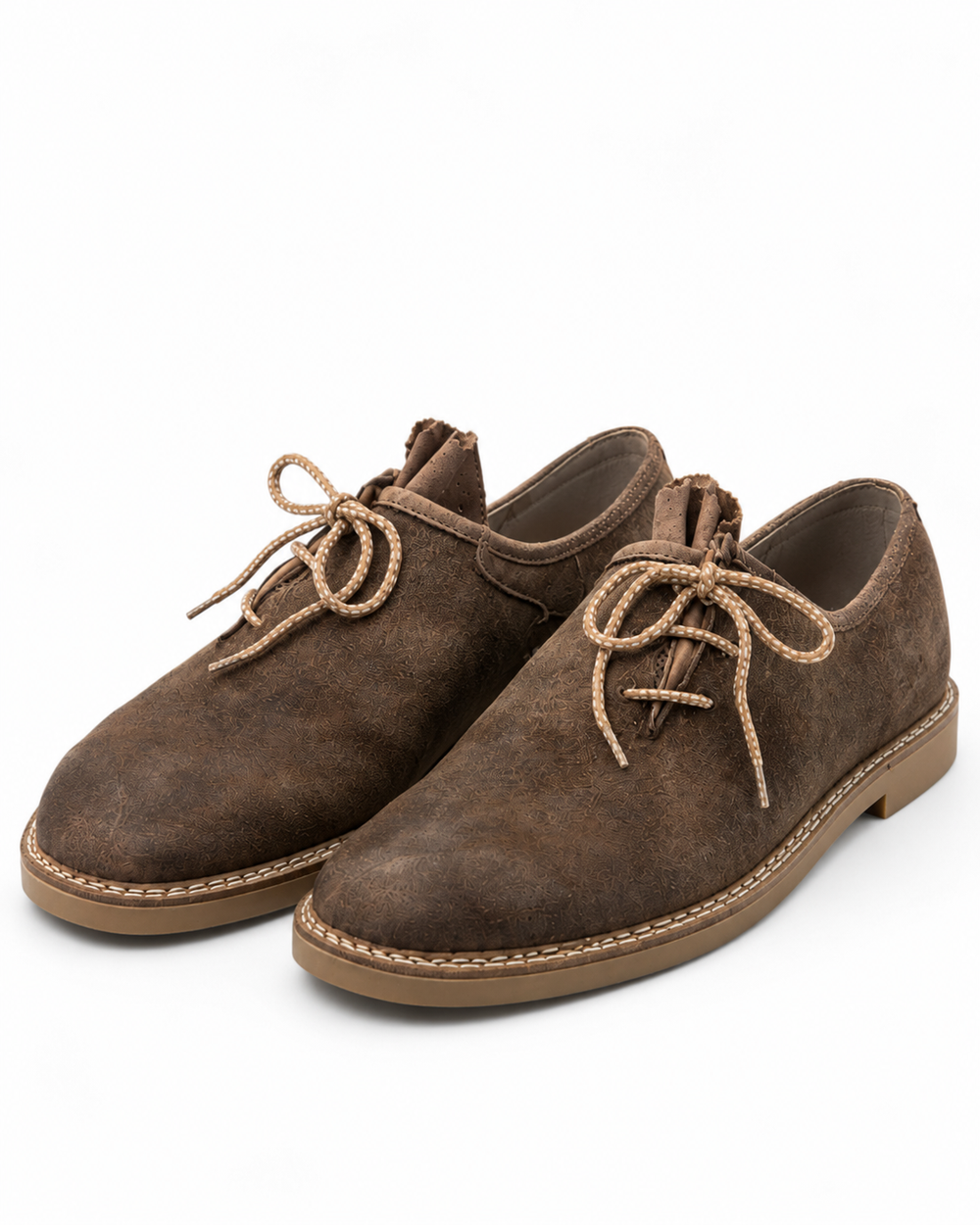 Men's Dark Brown Suede Bavarian Haferl Shoes - Traditional Side-Lacing | Treaded Rubber Sole - image 2