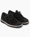 Men's Black Suede Bavarian Haferl Shoes - Traditional Side-Lacing | Treaded Rubber Sole - image 2