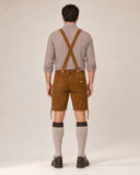 Oak Leaf Embroidered Men's Bavarian Lederhosen - Rustic Brown - Side Lacing - product image 2