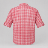 Men's Red & White Checkered Bavarian Oktoberfest Shirt - Roll-Up Sleeve - image 3