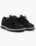 Men's Black Suede Bavarian Haferl Shoes - Traditional Side-Lacing | Treaded Rubber Sole - image 3
