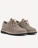 Men's Taupe Grey Suede Bavarian Haferl Shoes - Traditional Side-Lacing | Treaded Rubber Sole - image 3