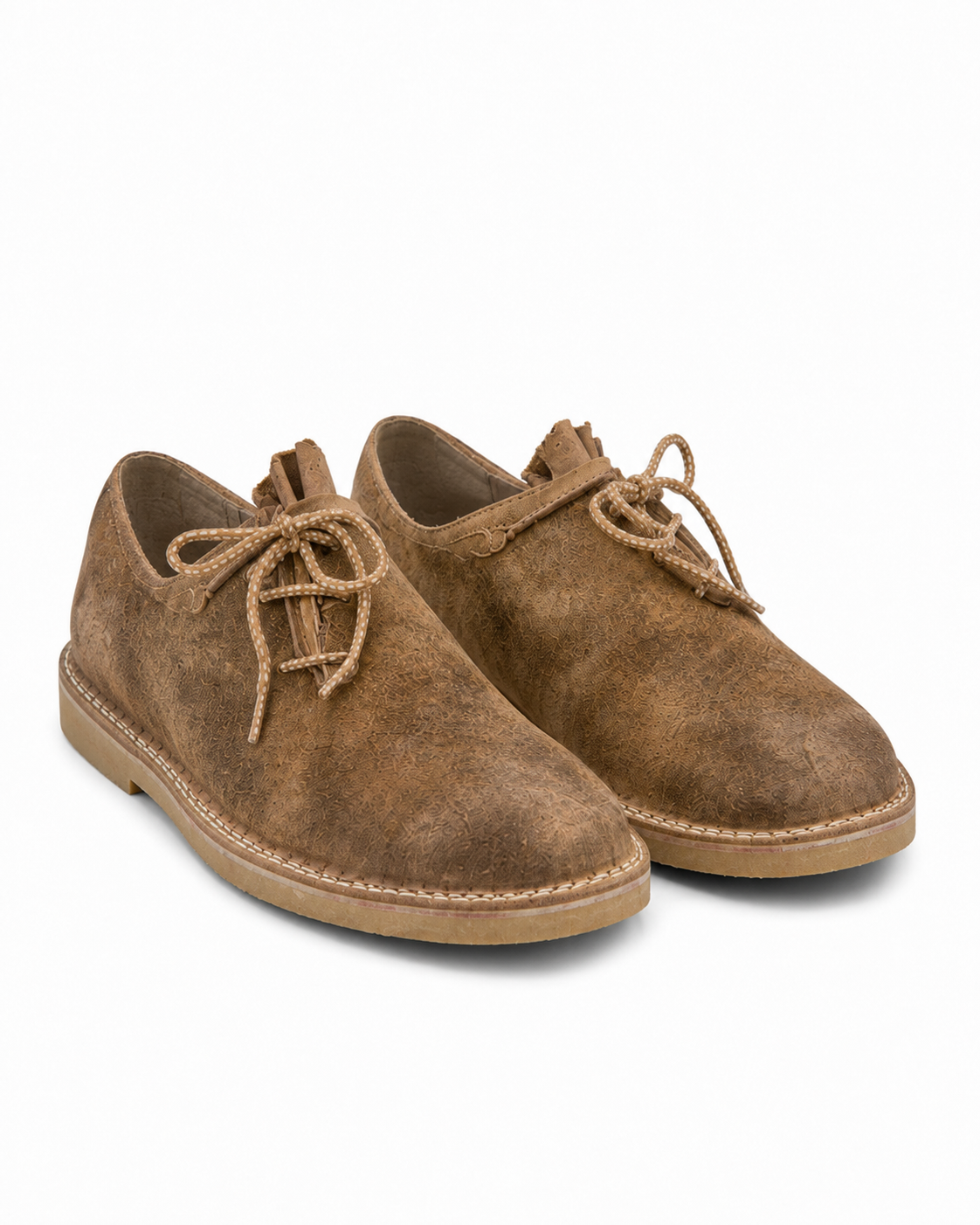 Men's Brown Suede Bavarian Haferl Shoes - Traditional Side-Lacing | Treaded Rubber Sole - image 3