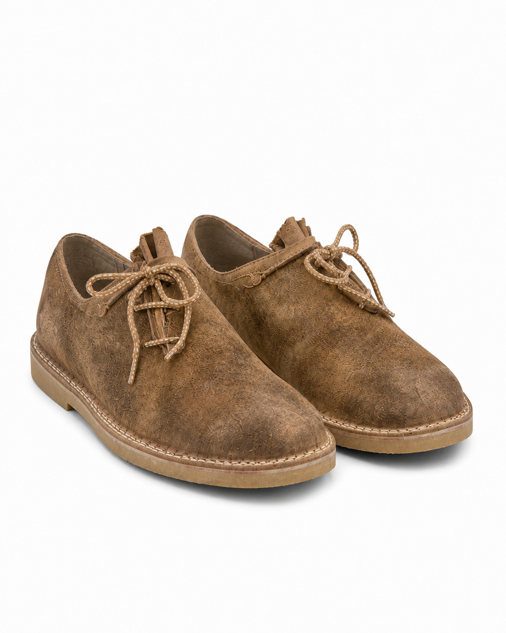 Men's Brown Suede Bavarian Haferl Shoes - Traditional Side-Lacing | Treaded Rubber Sole - image 3