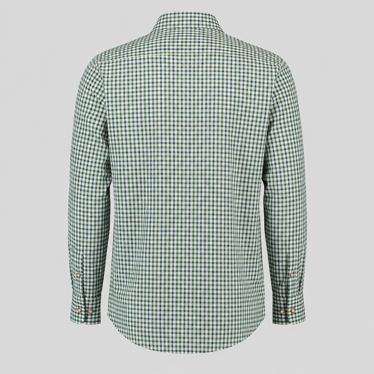 Men's Green & White Checkered Bavarian Oktoberfest Shirt - Roll-Up Sleeve - image 3