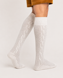 Beige Knee-High Bavarian Socks for Lederhosen - Men's Cable-Knit - image 4