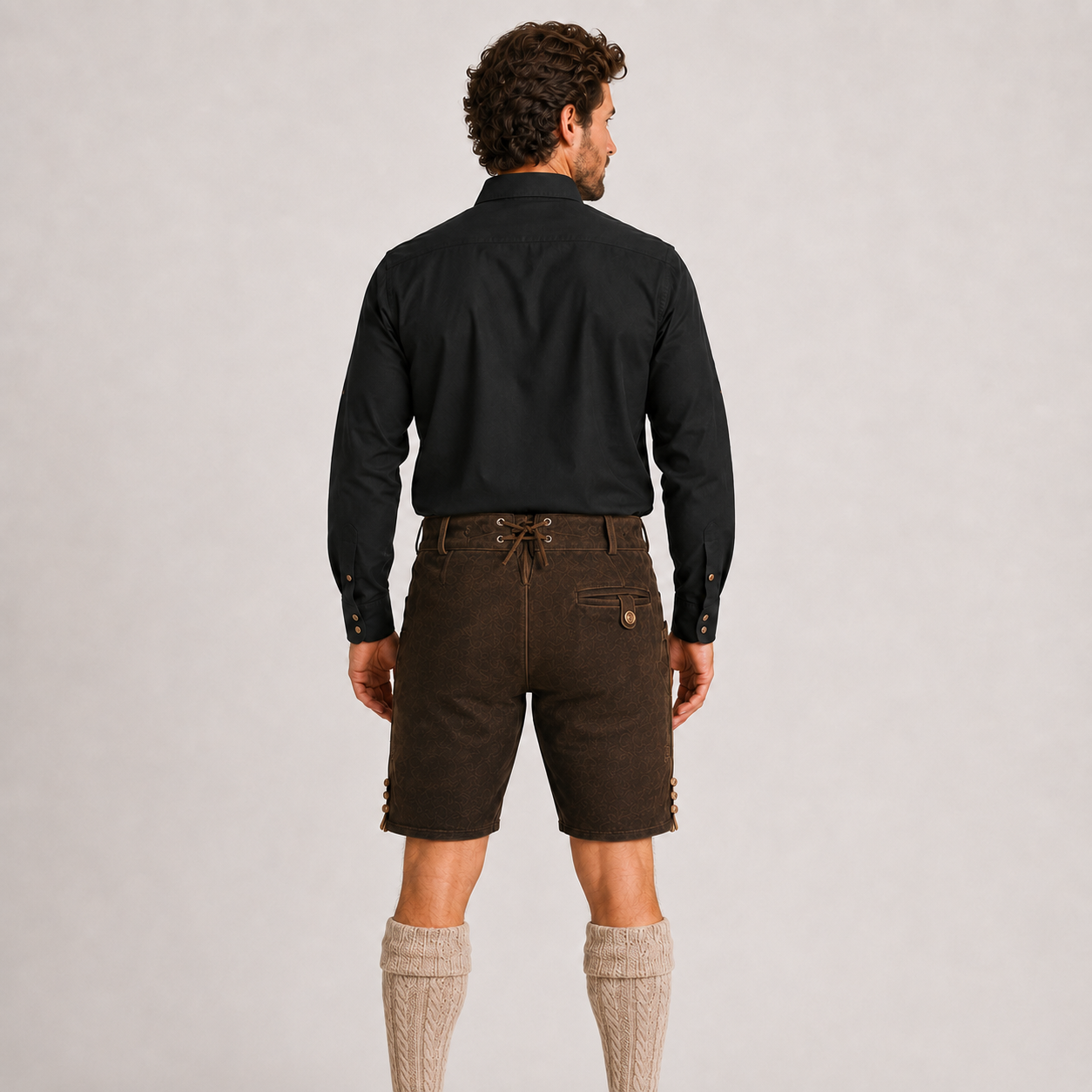 Men's Black Bavarian Oktoberfest Shirt - Roll-Up Sleeve - image 5