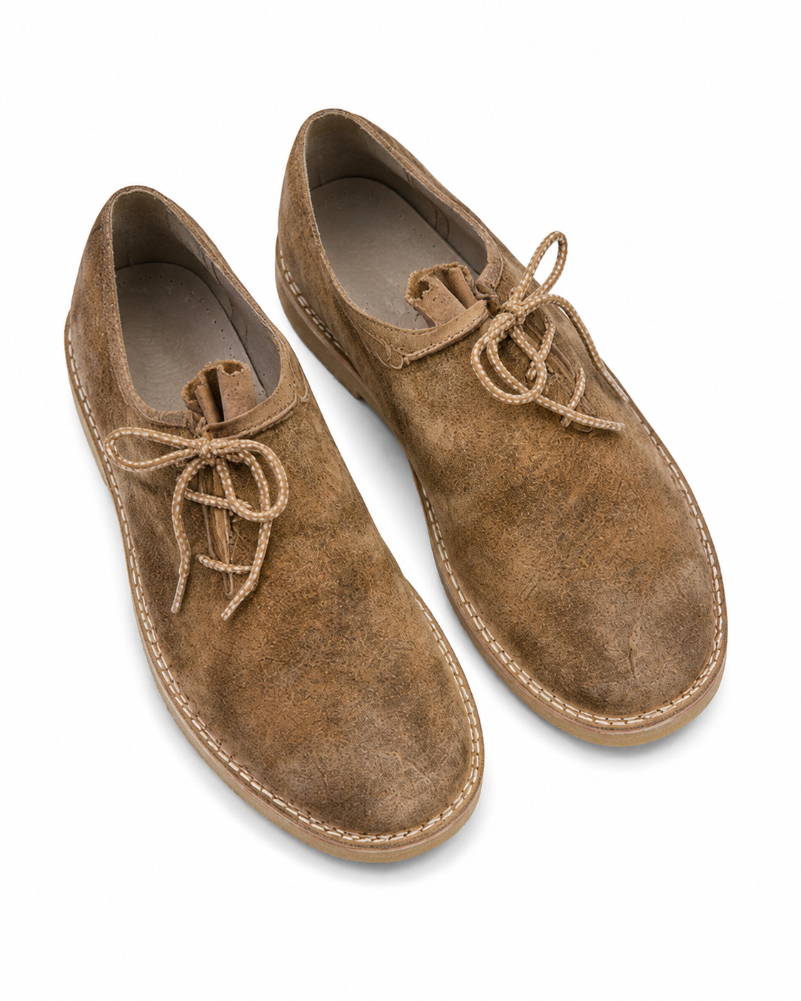 Men's Brown Suede Bavarian Haferl Shoes - Traditional Side-Lacing | Treaded Rubber Sole - image 5