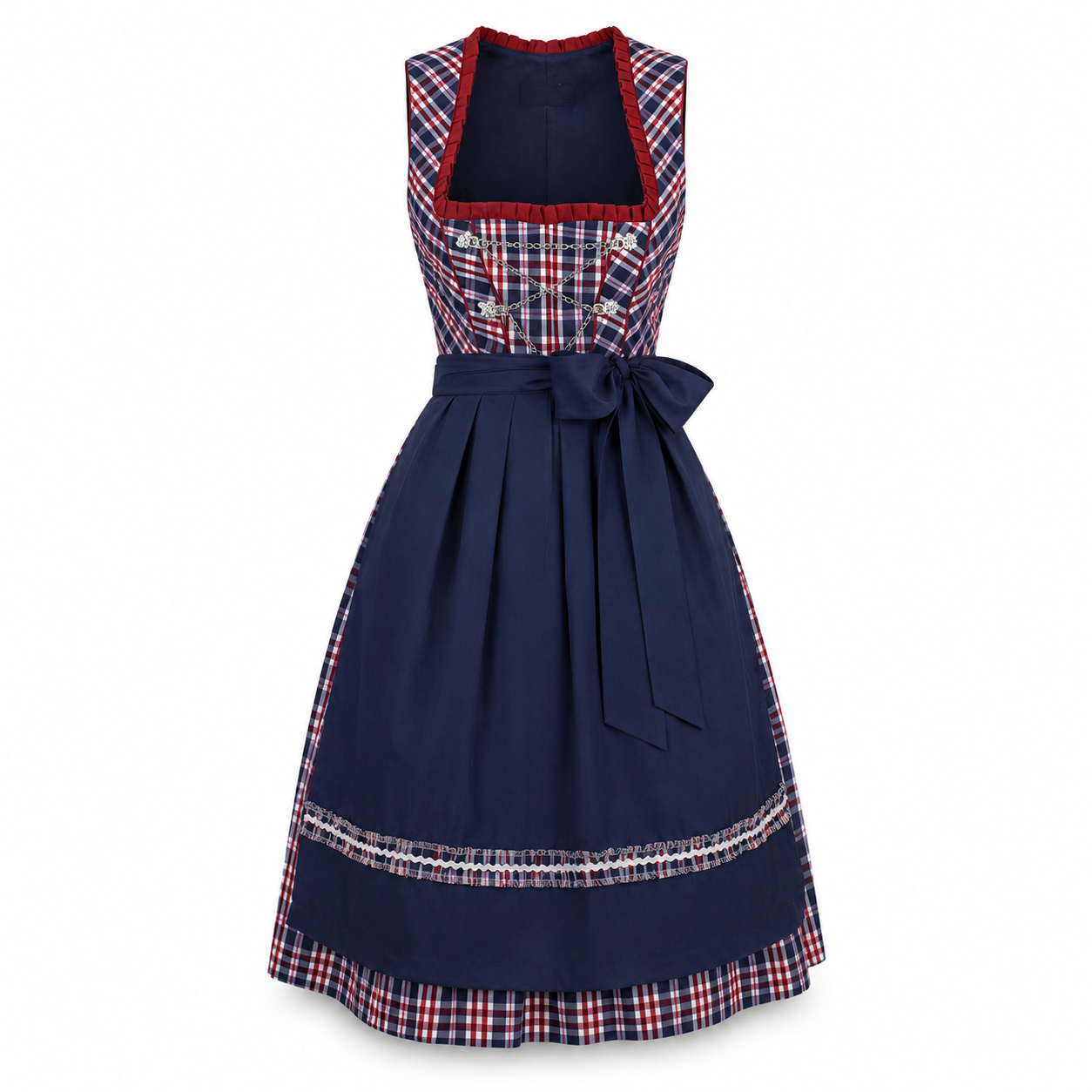 Alpine Navy Plaid Midi Dirndl - product image 1