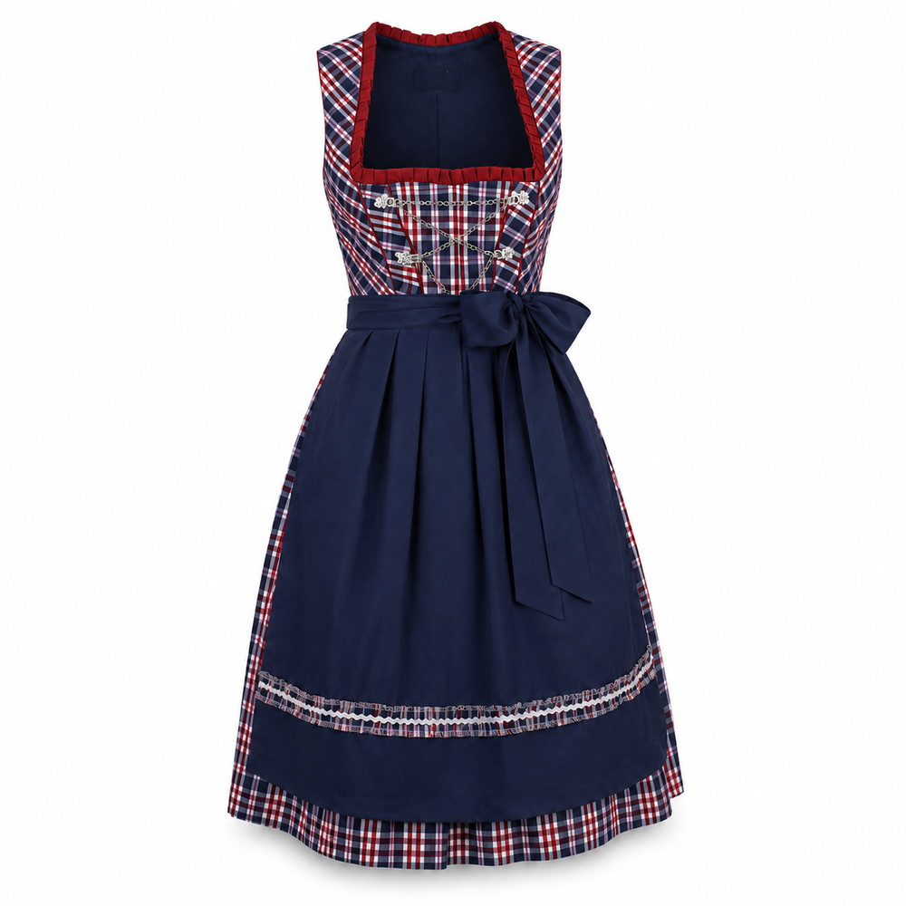 Alpine Navy Plaid Midi Dirndl - product image 2